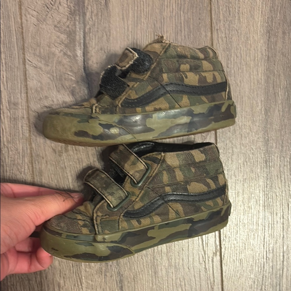 Vans Green and Brown Camouflage Sneakers